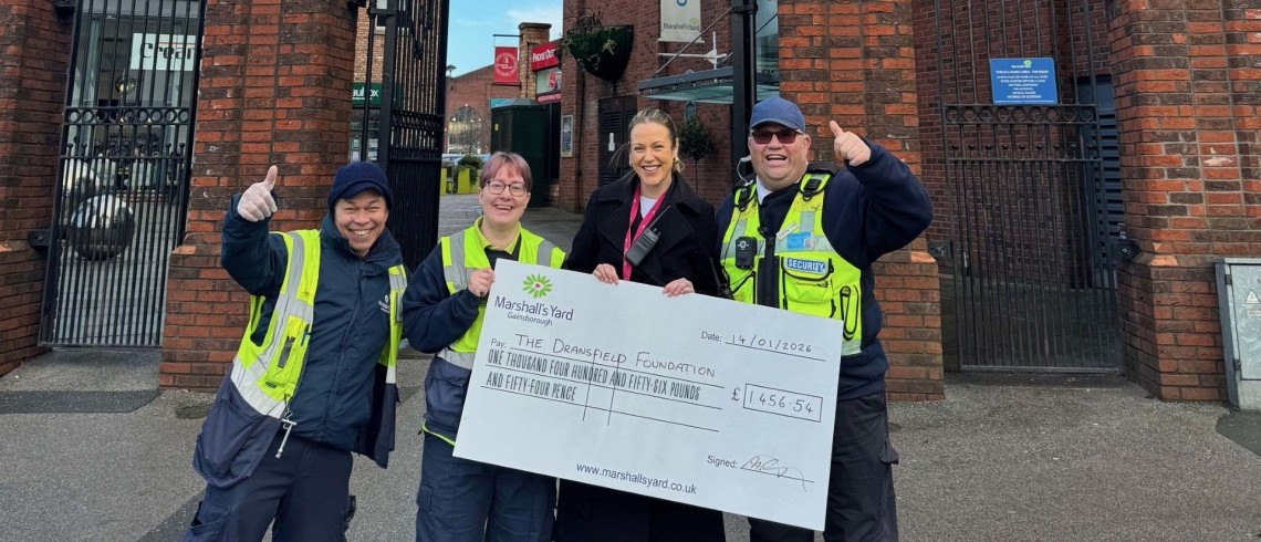 Marshall&rsquo;s Yard Raises &pound;1,456.54 for the Dransfield Foundation through the centre&rsquo;s festive fundraising