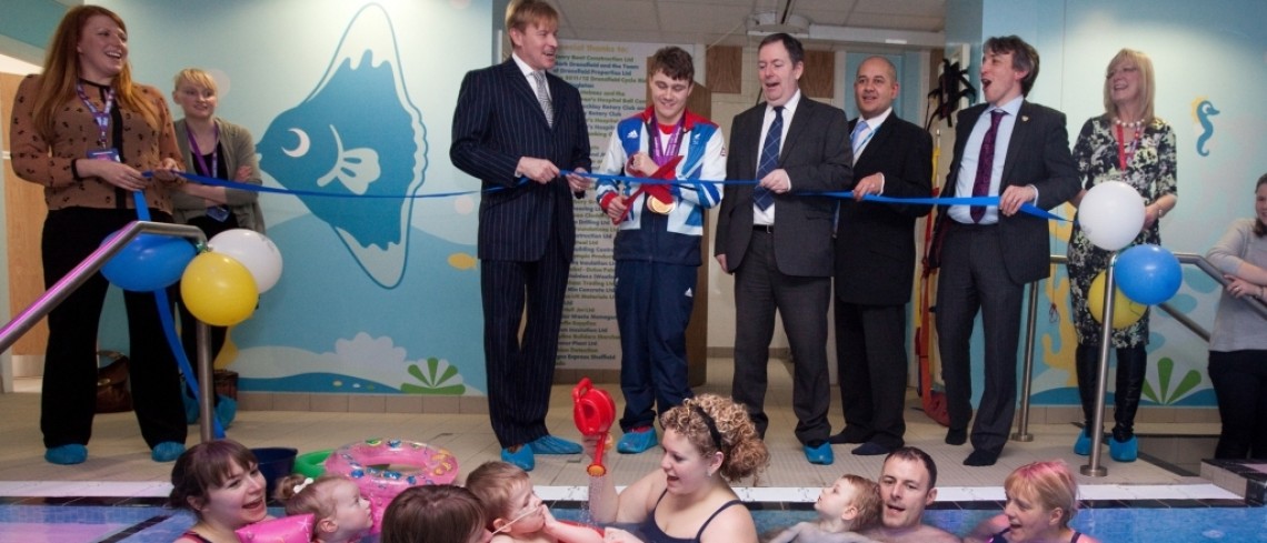 Paralympic gold medallist joins patients to open new hydrotherapy pool 