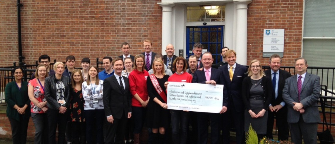 Yorkshire cycle team present charity cheque to LLR Yorkshire cycle team present charity cheque to LLR